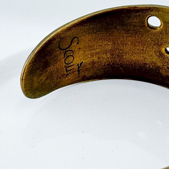 Vintage Scout Zodiac Gemini Cuff Bracelet Astrological Signed Heroine Retro - Picture 8 of 12